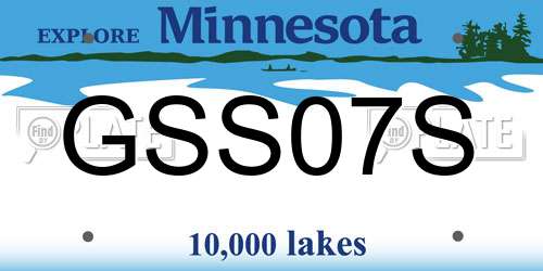 GSS07S Minnesota License Plate