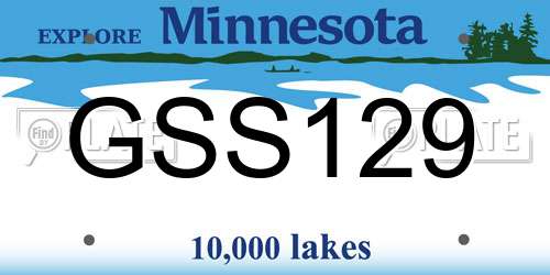 GSS129 Minnesota License Plate