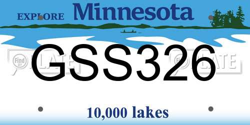 GSS326 Minnesota License Plate