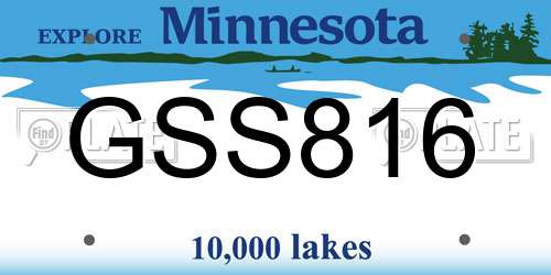 GSS816 Minnesota License Plate