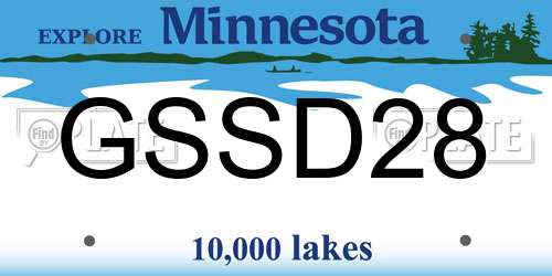 GSSD28 Minnesota License Plate