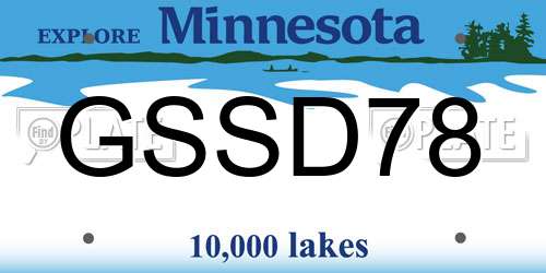 GSSD78 Minnesota License Plate