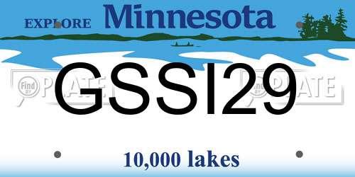 GSSI29 Minnesota License Plate