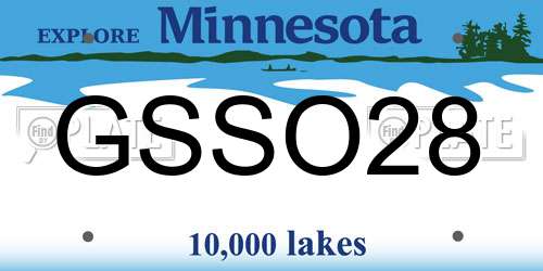 GSSO28 Minnesota License Plate