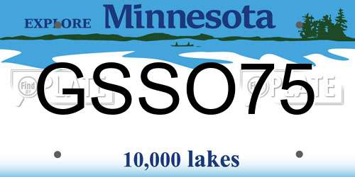 GSSO75 Minnesota License Plate