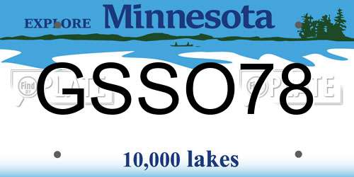 GSSO78 Minnesota License Plate