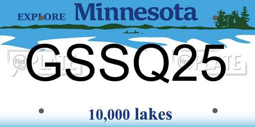 GSSQ25 Minnesota License Plate