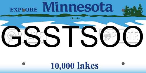 GSSTSOO Minnesota License Plate