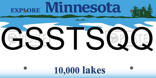 GSSTSQQ Minnesota License Plate