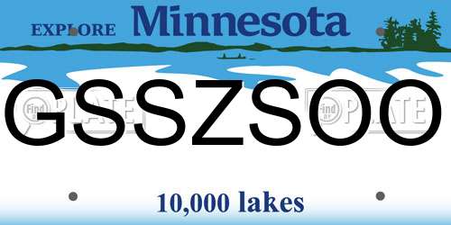 GSSZSOO Minnesota License Plate