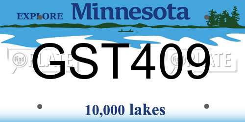 GST409 Minnesota License Plate