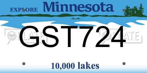 GST724 Minnesota License Plate