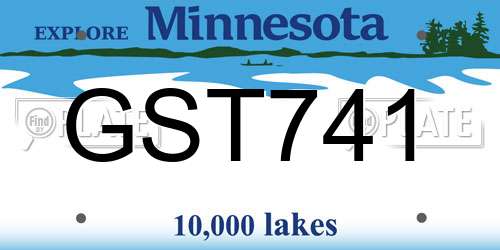 GST741 Minnesota License Plate