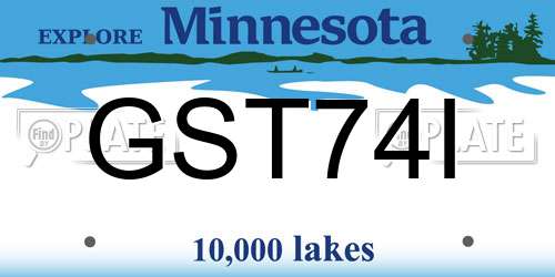 GST74I Minnesota License Plate
