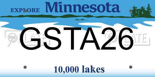 GSTA26 Minnesota License Plate