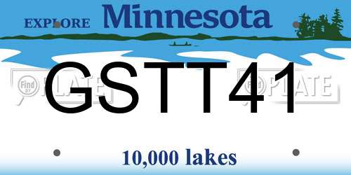 GSTT41 Minnesota License Plate