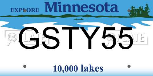 GSTY55 Minnesota License Plate