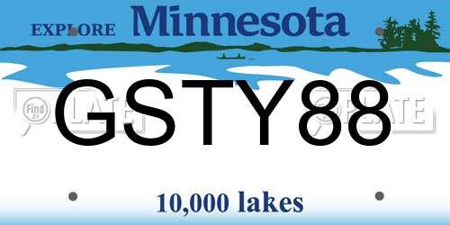 GSTY88 Minnesota License Plate