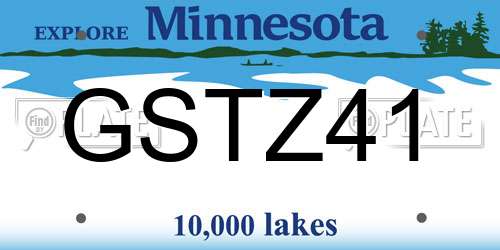 GSTZ41 Minnesota License Plate