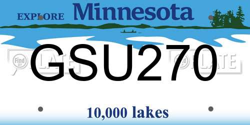 GSU270 Minnesota License Plate