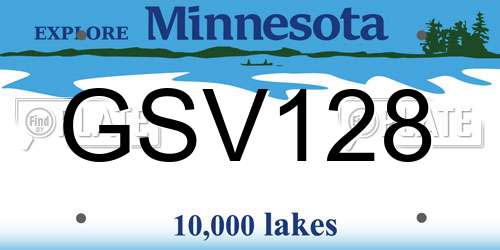 GSV128 Minnesota License Plate
