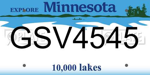 GSV4545 Minnesota License Plate