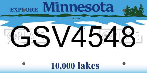 GSV4548 Minnesota License Plate