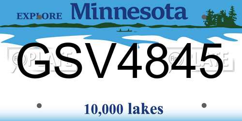GSV4845 Minnesota License Plate