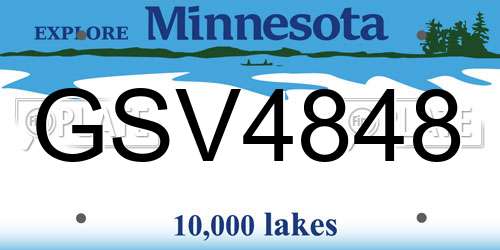 GSV4848 Minnesota License Plate