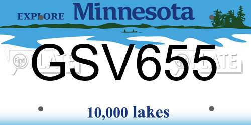 GSV655 Minnesota License Plate