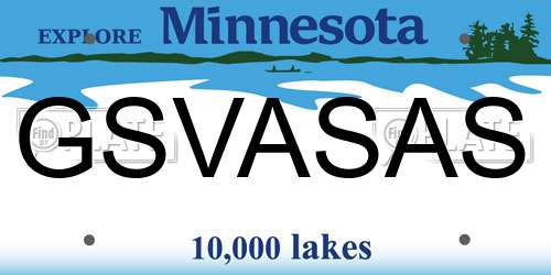 GSVASAS Minnesota License Plate