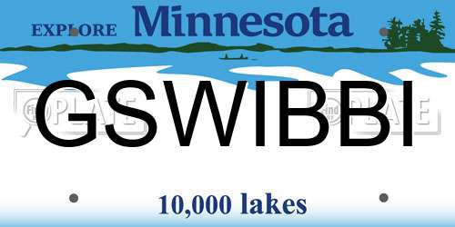 GSWIBBI Minnesota License Plate