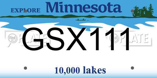GSX111 Minnesota License Plate
