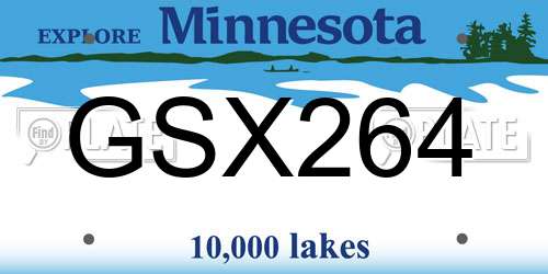 GSX264 Minnesota License Plate