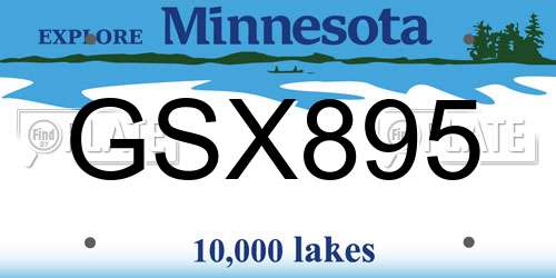 GSX895 Minnesota License Plate