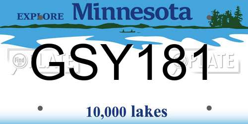 GSY181 Minnesota License Plate