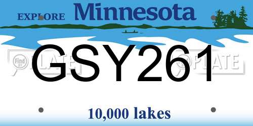 GSY261 Minnesota License Plate