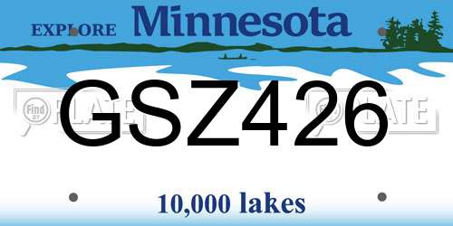 GSZ426 Minnesota License Plate