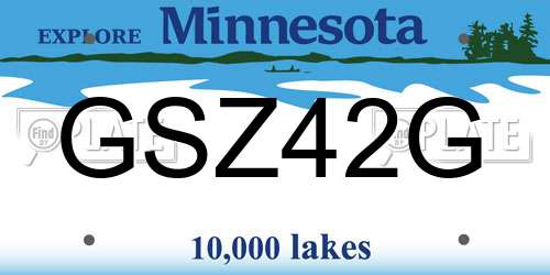 GSZ42G Minnesota License Plate