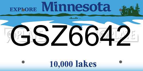 GSZ6642 Minnesota License Plate