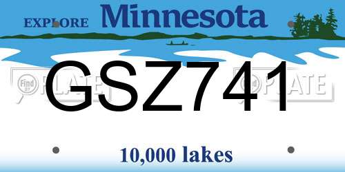 GSZ741 Minnesota License Plate