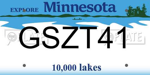 GSZT41 Minnesota License Plate