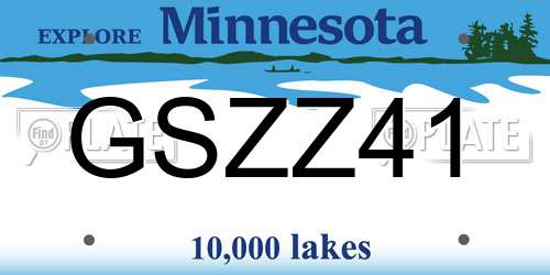 GSZZ41 Minnesota License Plate