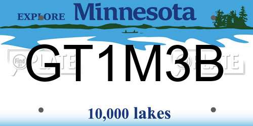 GT1M3B Minnesota License Plate