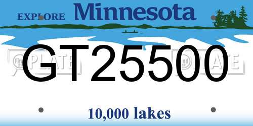 GT25500 Minnesota License Plate