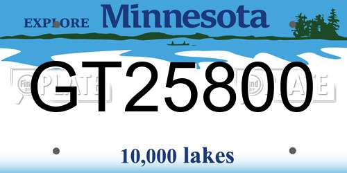 GT25800 Minnesota License Plate