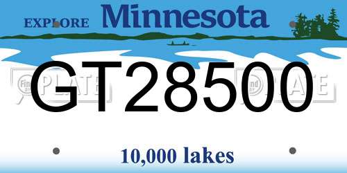 GT28500 Minnesota License Plate