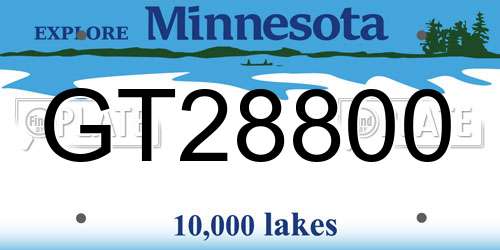 GT28800 Minnesota License Plate