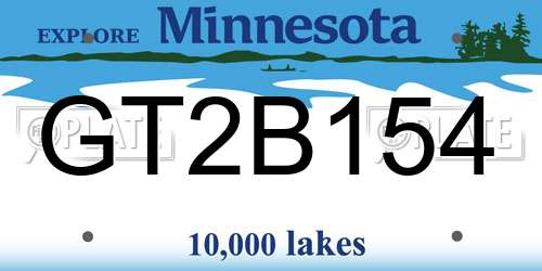 GT2B154 Minnesota License Plate