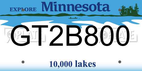 GT2B800 Minnesota License Plate
